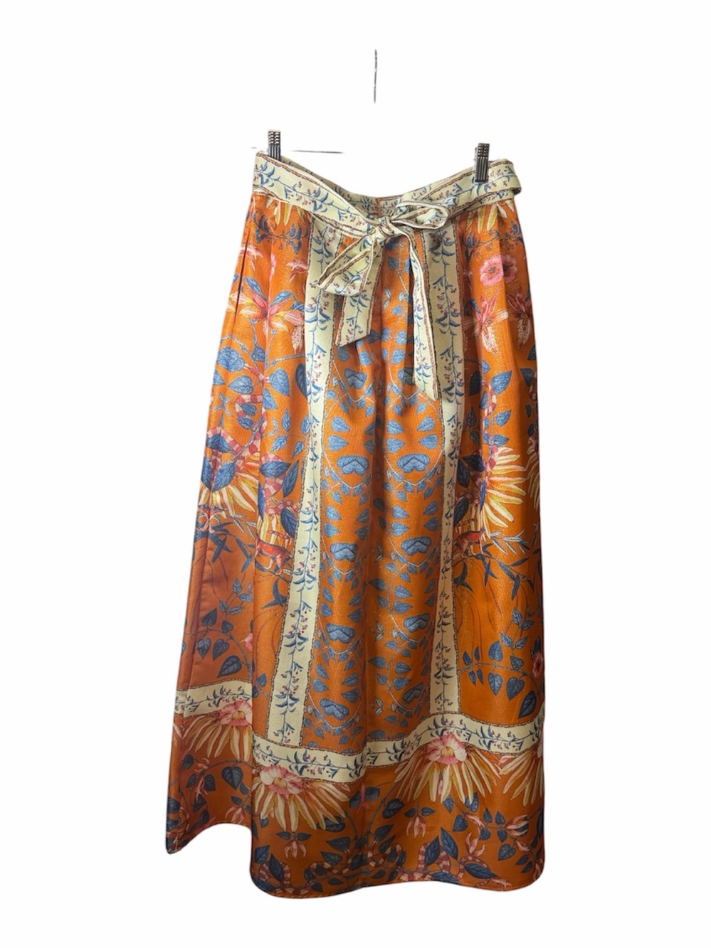 NWT Anthropologie Jealous Tomato Orange Floral Maxi Skirt - Boho Print. Small. - Picture 2 of 8